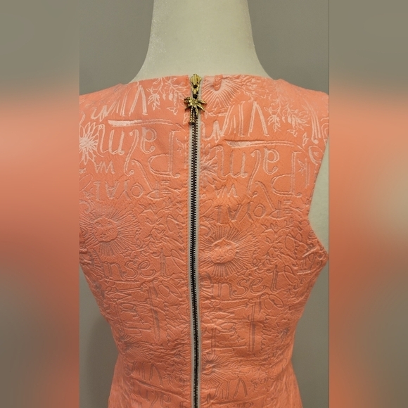 Lilly Pulitzer Dress Peachy Pink Word on the Street Jacquard size 0 - Picture 8 of 11